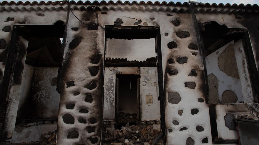 Una de las viviendas afectadas por la lava en el barrio de La Laguna