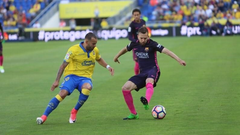 Partido entre la UD Las Palmas y FC Barcelona. Alejandro Ramos.