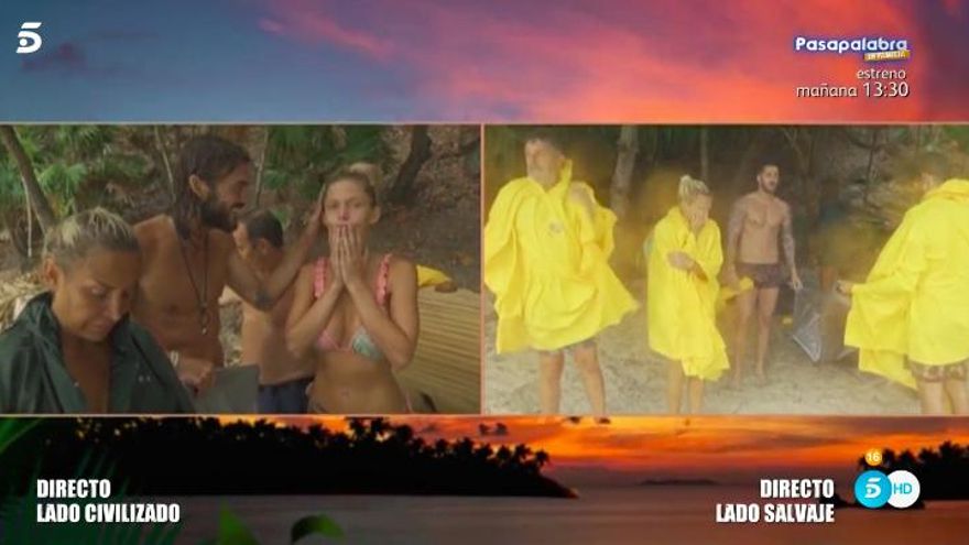 Los concursantes con la ayuda del equipo