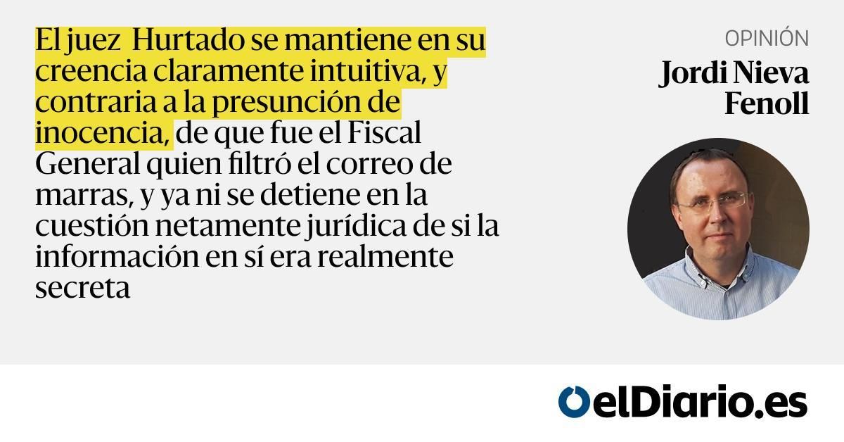 El caso del fiscal general del Estado: ¿demasiadas intuiciones?