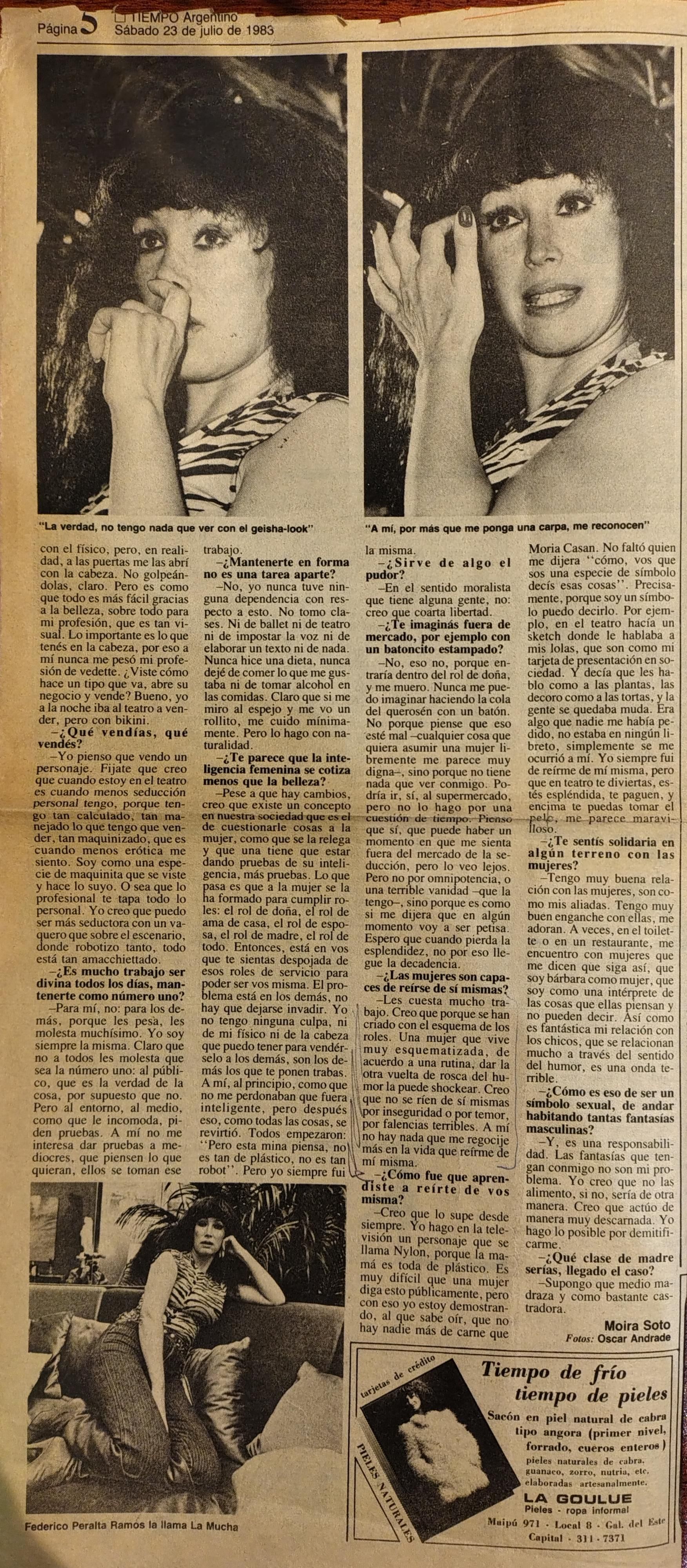 Entrevista en el diario Tiempo Argentino, 1983   Parte 2