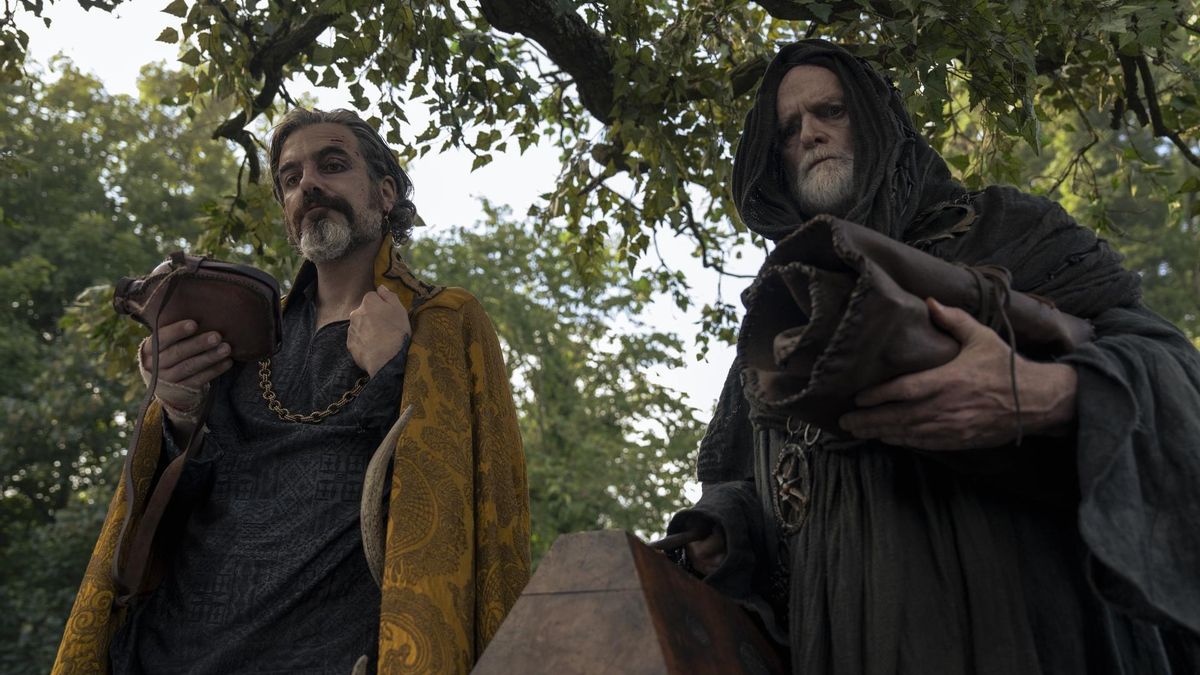 Lyonel Baratheon y un maestre al inicio del capítulo 6 de 'El caballero de los Siete Reinos'