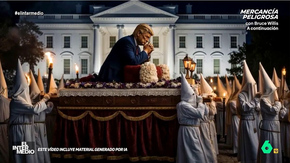 'El Intermedio' abrió su Semana Santa con una procesión de Trump: "Santo patrón de la patada en el culo al latino"