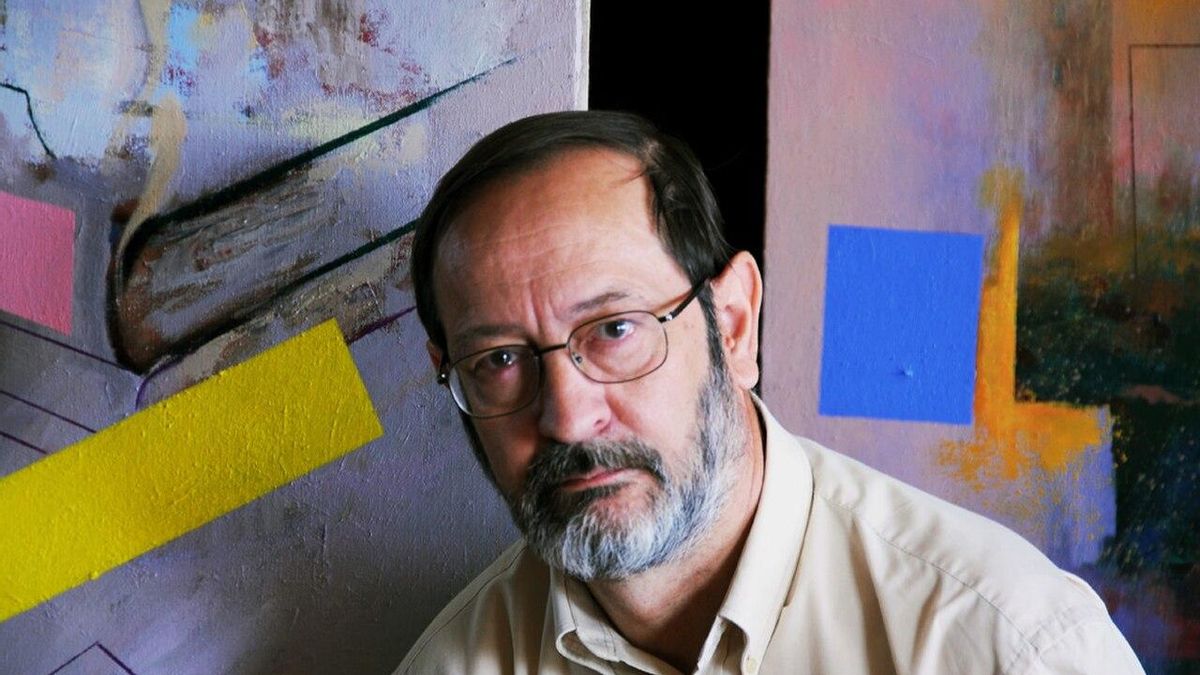 El pintor Eduardo Sánchez Beato en su estudio en 2020