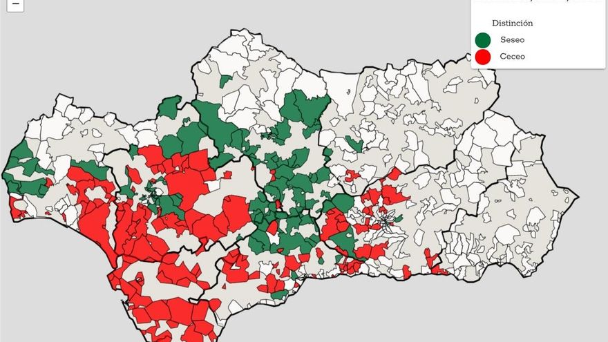 Mapa del seseo y del ceceo en Andalucía