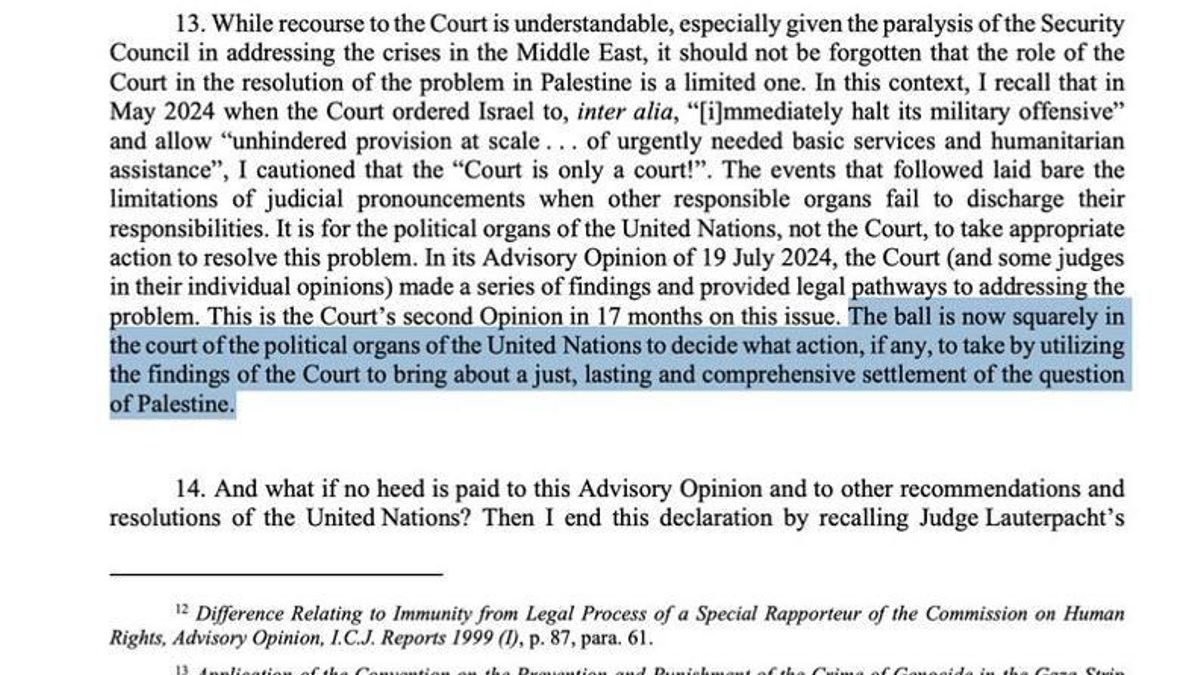 Extracto de la opinión consultiva de la Corte Internacional de Justicia, con las anotaciones del juez Tladi