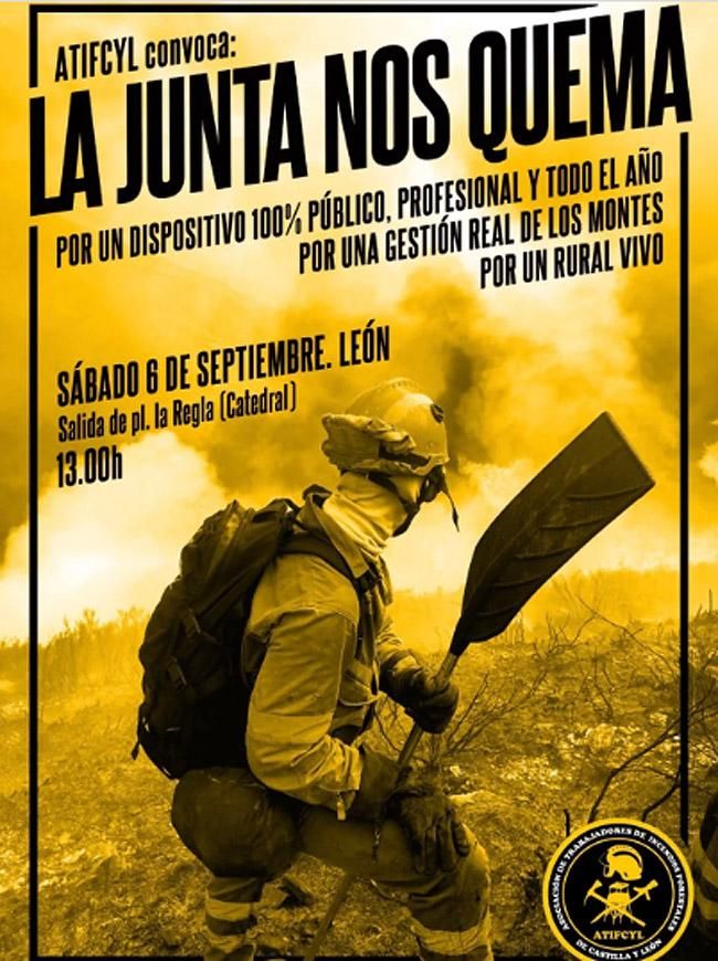 Manifestación ATIFCYL en León 6 de septiembre de 2025 bomberos forestales