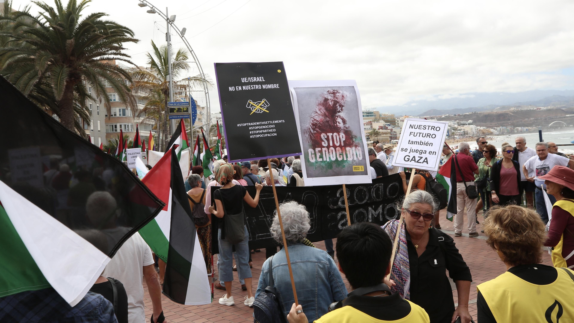 Manifestación en defensa de Palestina en Las Palmas de Gran Canaria