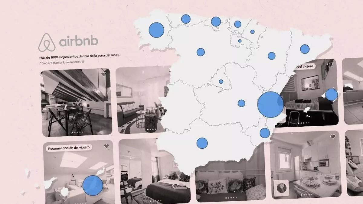 Distribució d'apartaments anunciats per Airbnb sense llicència a Espanya.