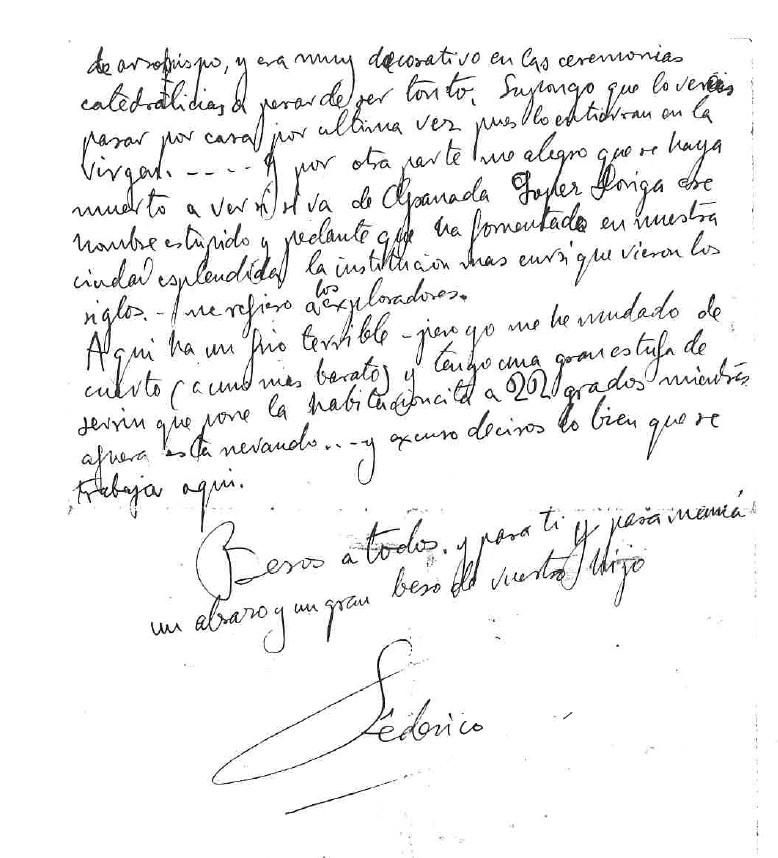 Las cartas entre Federico y su madre Vicenta describen la relación humana y alejada del mito que ambos mantenían