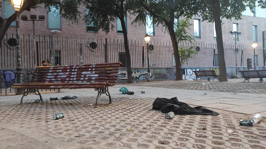 Suciedad en el parque de Conde Duque