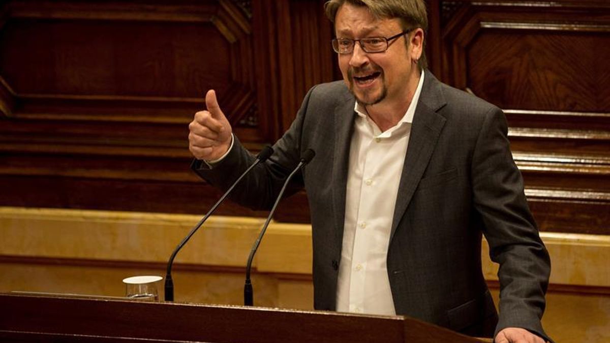 Xavier Domènech, durante un Pleno del Parlament de Catalunya.