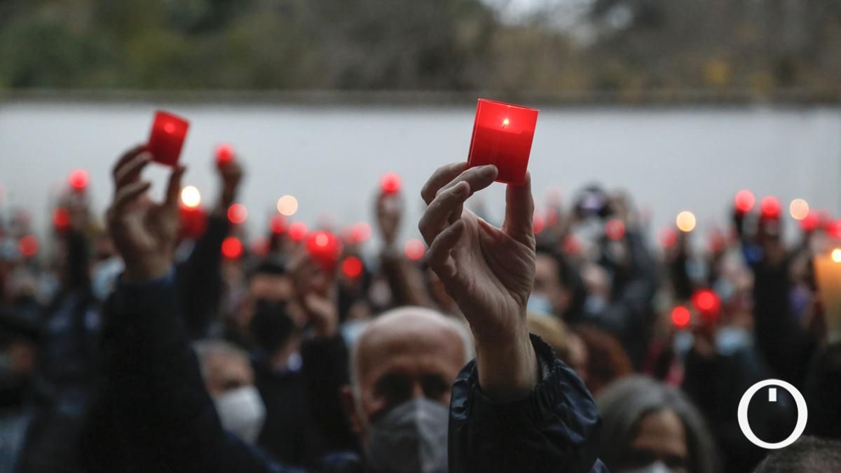 Un acto en recuerdo de las víctimas represaliadas en el cementerio de La Salud, en una imagen de archivo.