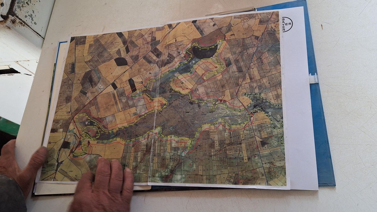 El mapa de los deslindes del Guadiana.