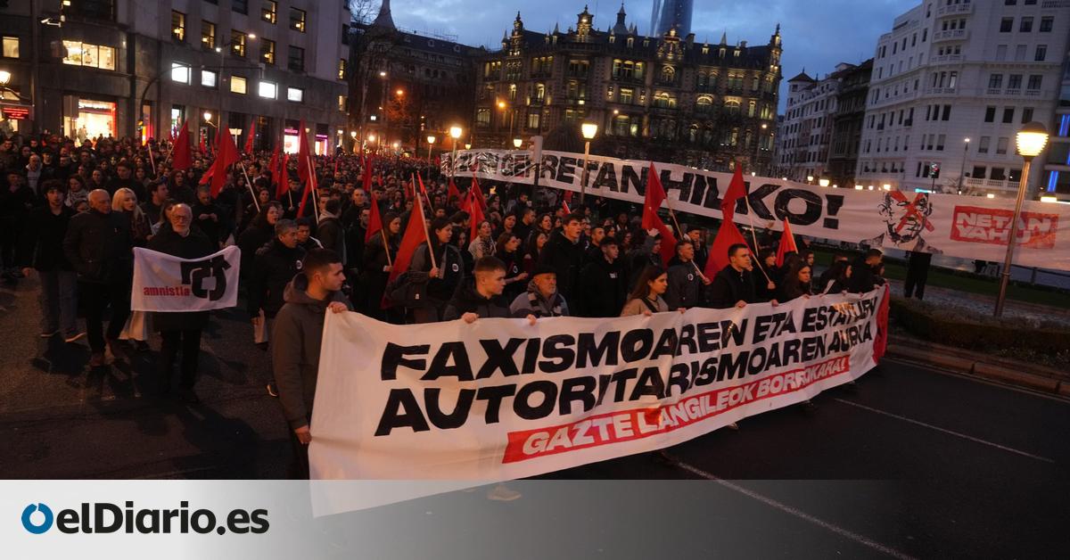 Miles de jóvenes secundan en Bilbao y Pamplona el llamamiento de GKS a  crear un muro de contención contra el fascismo 