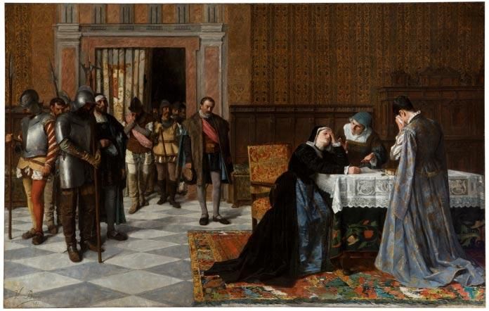 'María Pacheco de Padilla, después de Villalar', cuadro de Vicente Borrás y Mompó.