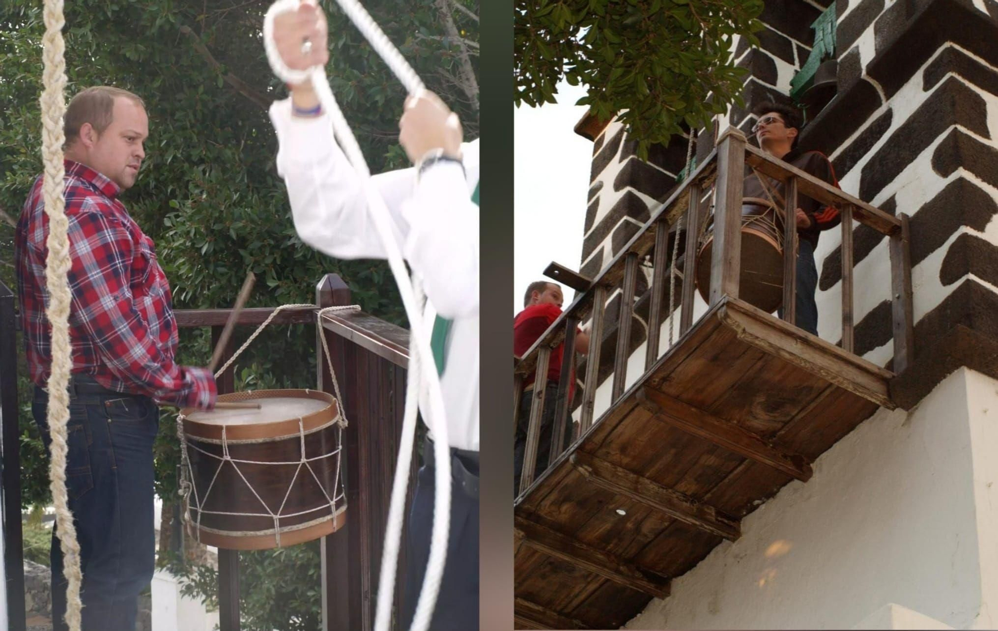 Toque conjunto de campanas y tambor en Tijarafe. MVH