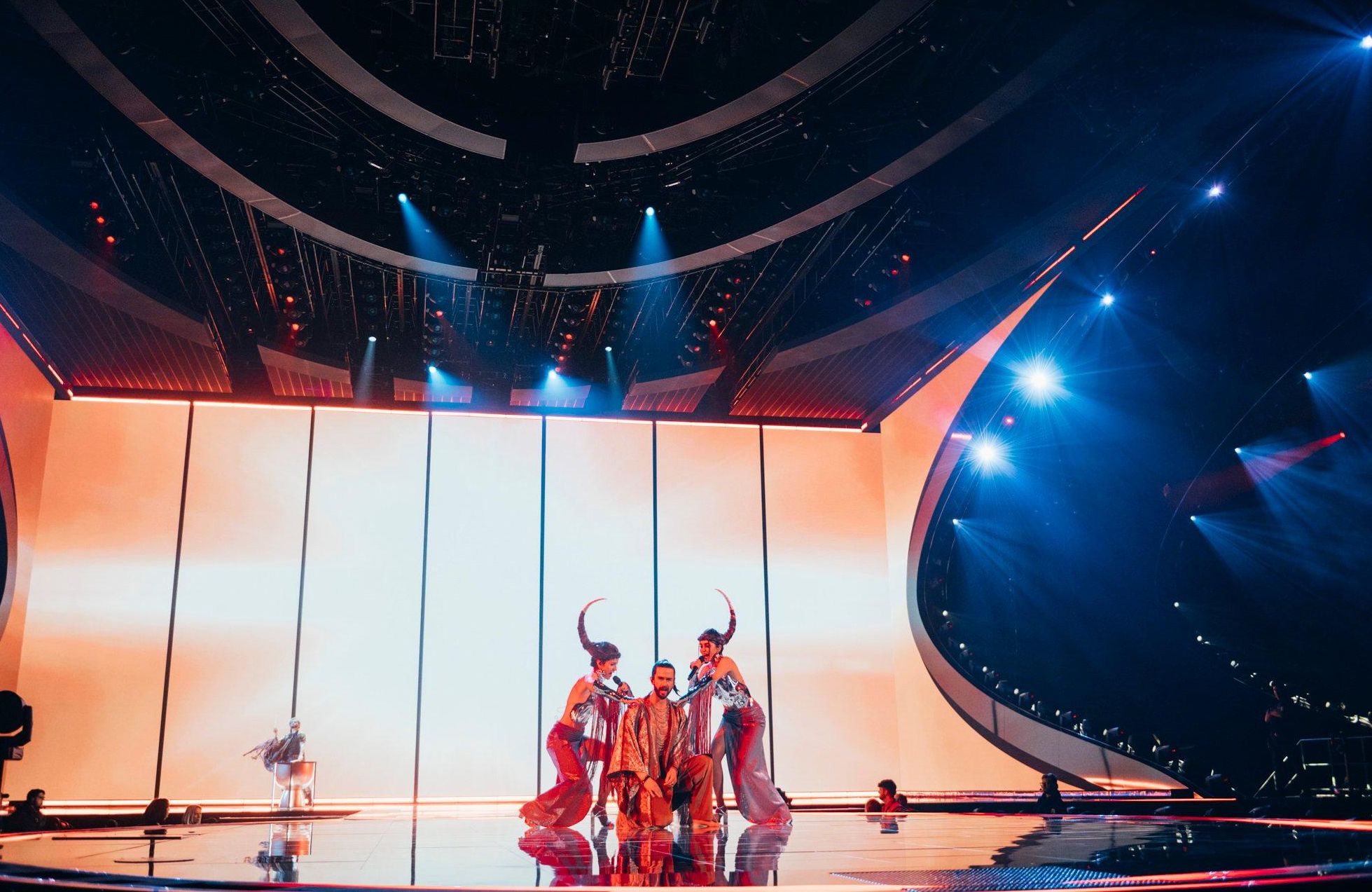 Pasha Parfeni (Moldavia) en su primer ensayo en Eurovisión 2023