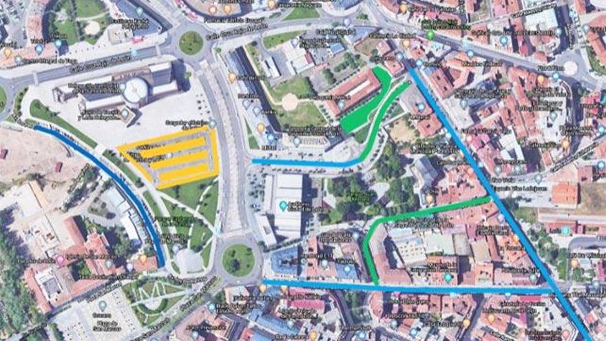 Mapa de la nueva zona ORA en Eras de Renueva. Imagen: Ayuntamiento de León.