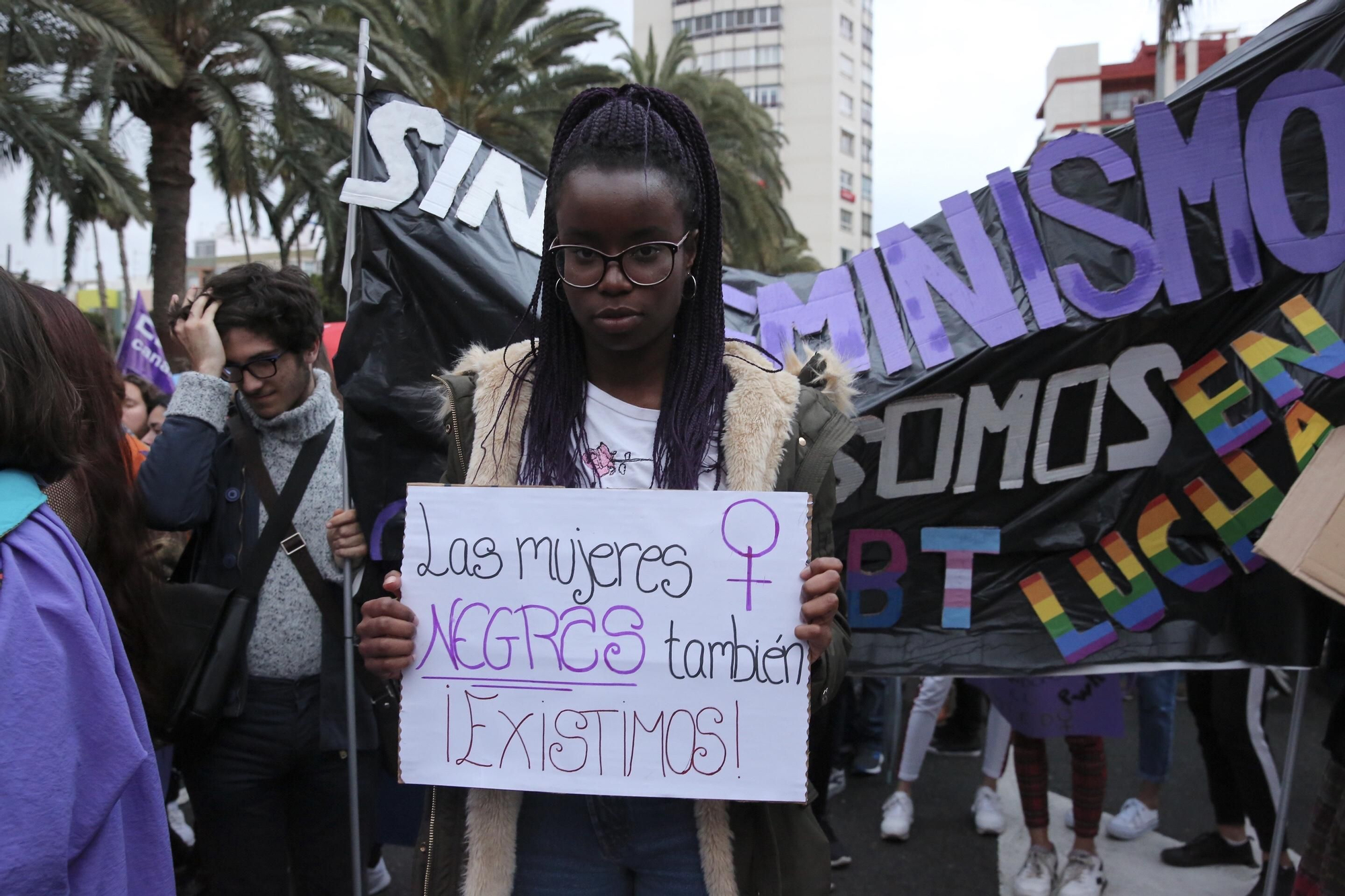 Marcha feminista en Las Palmas de Gran Canaria. (Alejandro Ramos).