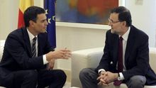 Sánchez y Rajoy, en un encuentro en La Moncloa.