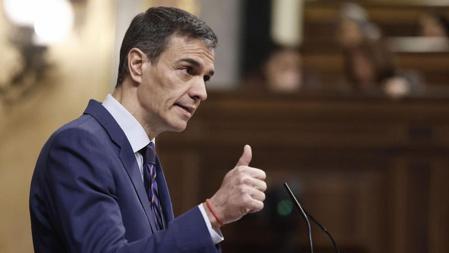 Pedro Sánchez interviene este miércoles durante el pleno del Congreso de los Diputados en Madrid.
