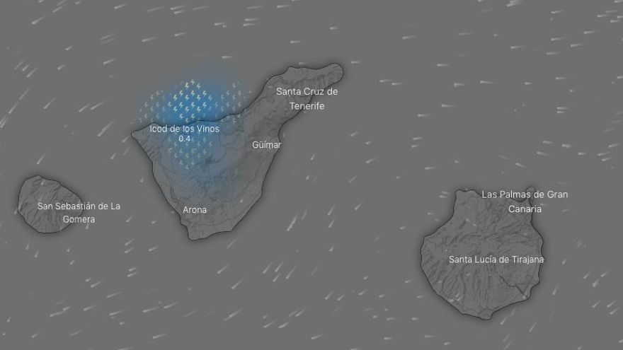 Probabilidad de lluvias tormentosas el lunes en Tenerife, según el modelo europeo ECMWF