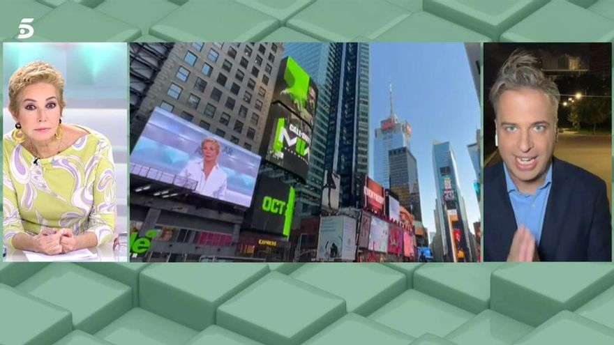 Ana Rosa Quintana se cuela en las pantallas de Times Square con un homenaje por su regreso a TV