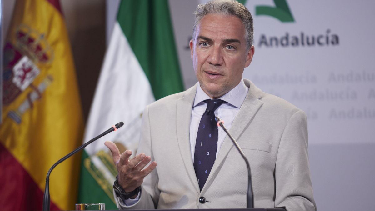 El consejero de la Presidencia, Administración Pública e Interior y portavoz del Gobierno andaluz, Elías Bendodo, en una foto de archivo en rueda de prensa tras una reunión del Consejo de Gobierno andaluz.