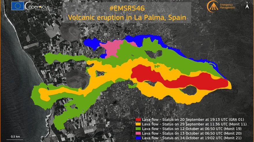 Copernicus eleva a 1.817 las construcciones arrasadas por la lava en La Palma