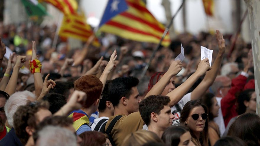 Protesta frente al Palacio de Justicia de Barcelona