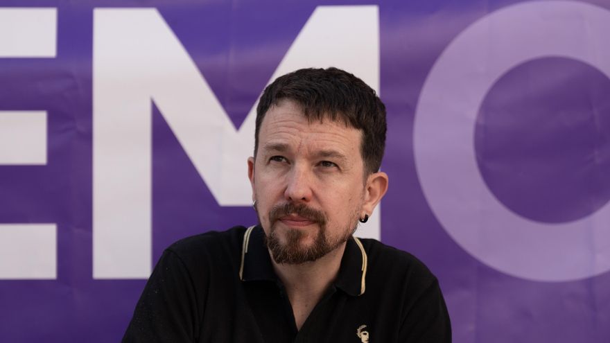 El exvicepresidente del Gobierno Pablo Iglesias durante un acto de campaña de Podemos, en Creu Coberta Meeting Point, a 29 de mayo de 2024, en Barcelona, Catalunya (España). Pablo Iglesias ha querido apoyar al partido del que fue líder, en un acto que se