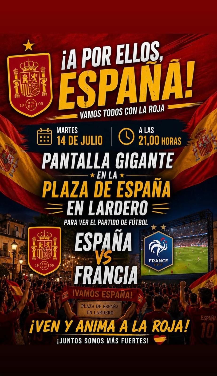Pantalla gigante para animar a La Roja en Lardero