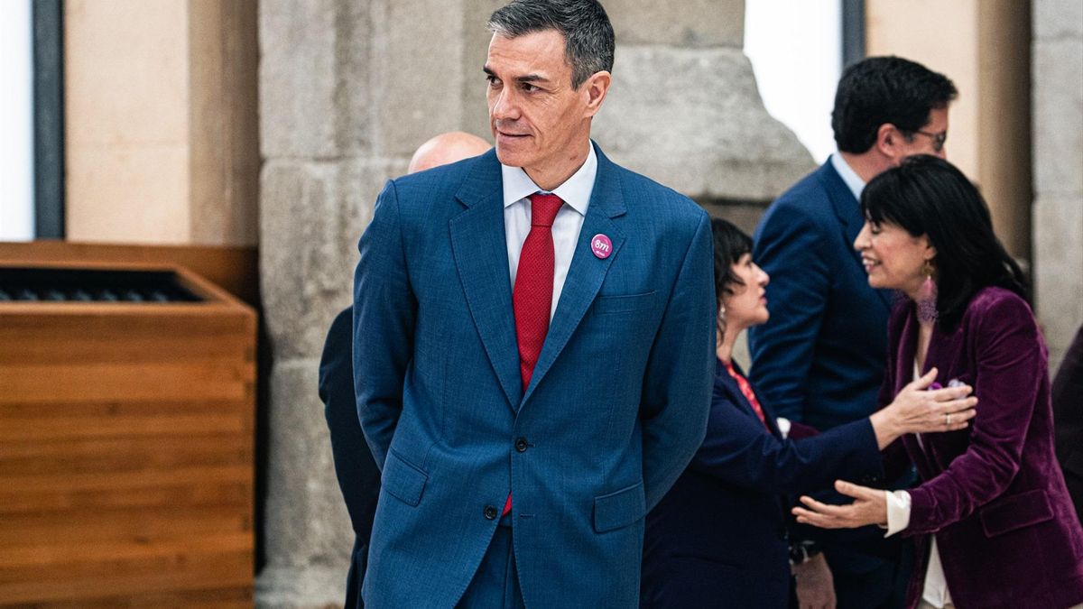 El presidente Pedro Sánchez, a su llegada al acto institucional del 8M este miércoles en Madrid.