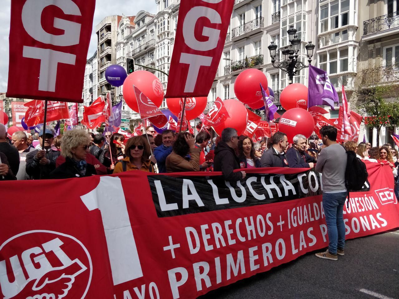 Manifestación en Santander del Primero de Mayo. | ANDRÉS HERMOSA
