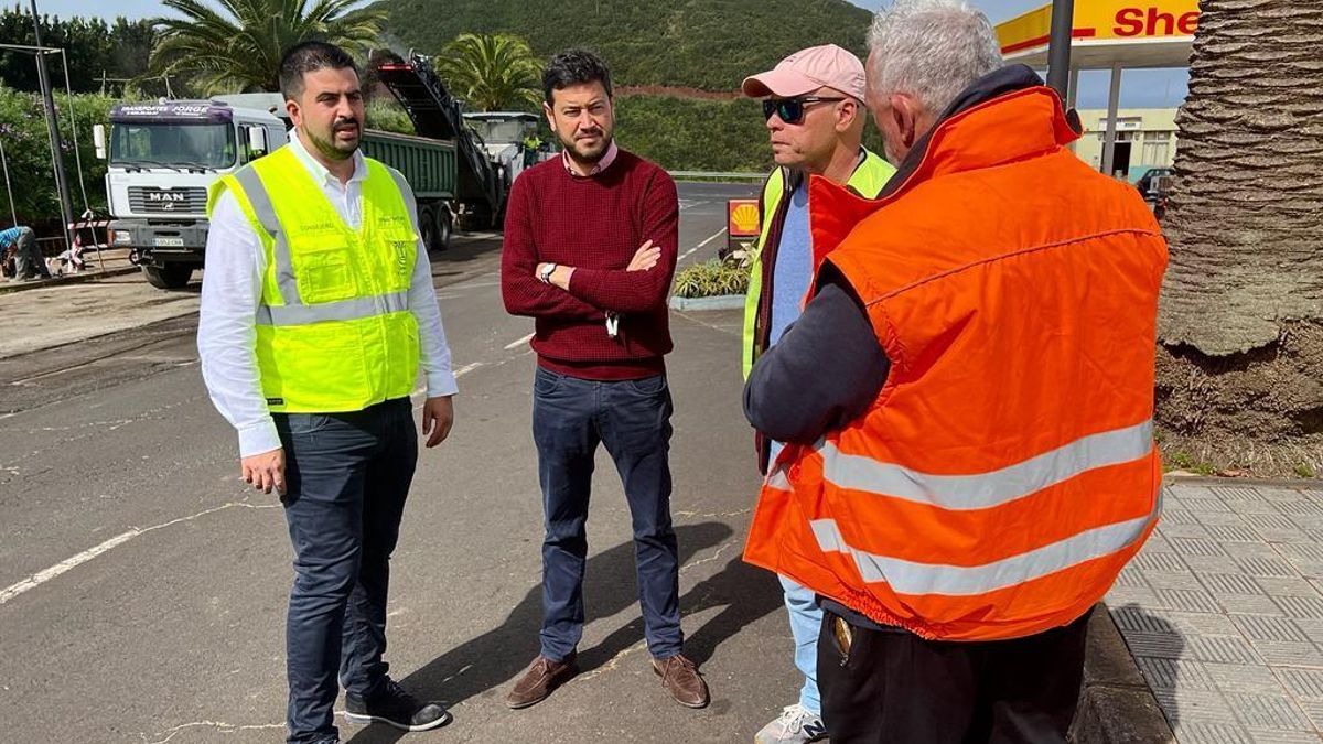 Visita a las obras de repavimentación de la travesía urbana de Barlovento.