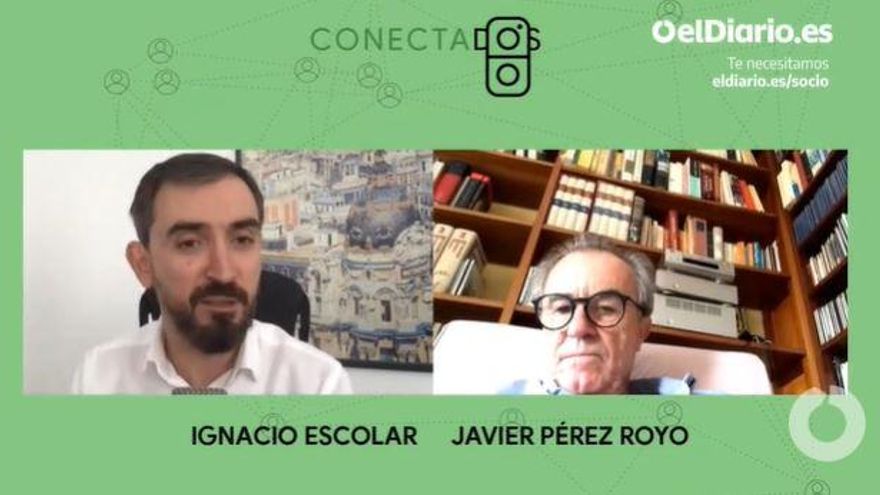 Javier Pérez Royo en el encuentro con Ignacio Escolar
