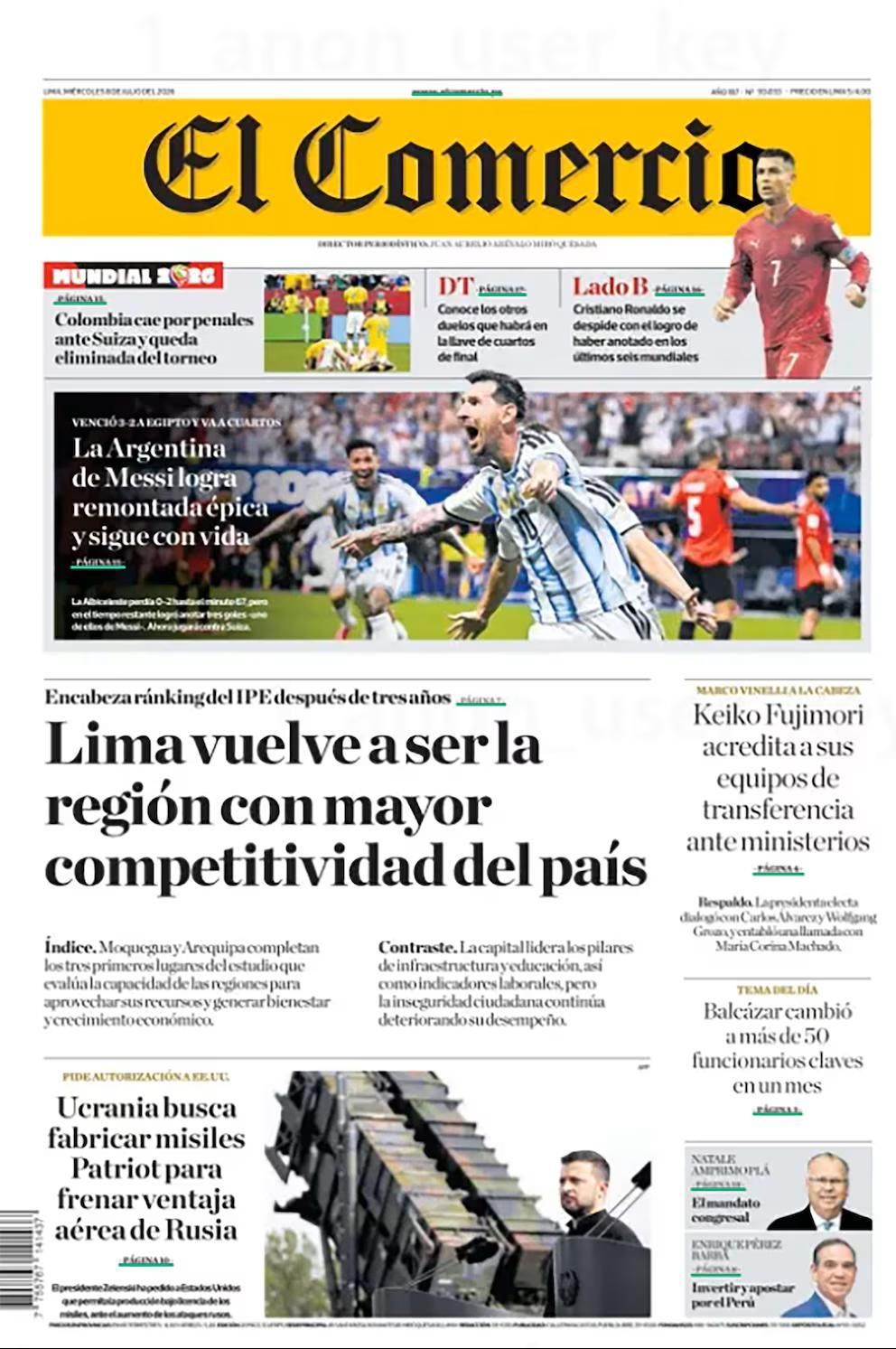 Hermosa mañana: las tapas de los diarios después del triunfo épico de Argentina ante Egipto