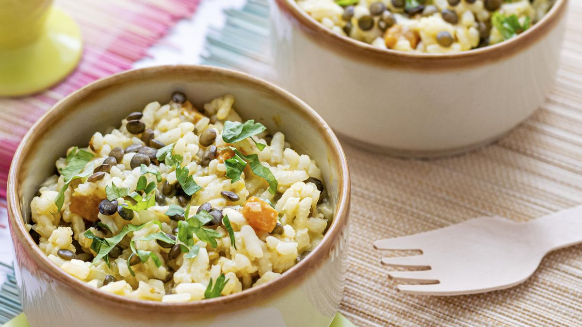 Ensalada con arroz y calabaza