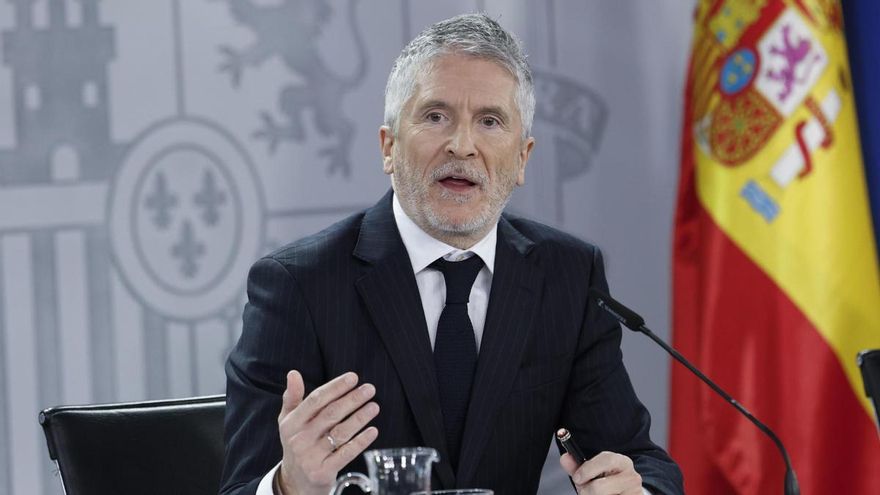 El ministro del Interior, Fernando Grande-Marlaska, durante la rueda de prensa tras la reunión del Consejo de Ministros, este martes