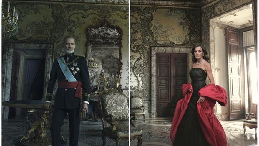 El retrato de los Reyes realizado por la fotógrafa estadounidense Annie Leibovitz es un díptico que destaca el lado más regio de Felipe VI y el más glamouroso de Doña Letizia