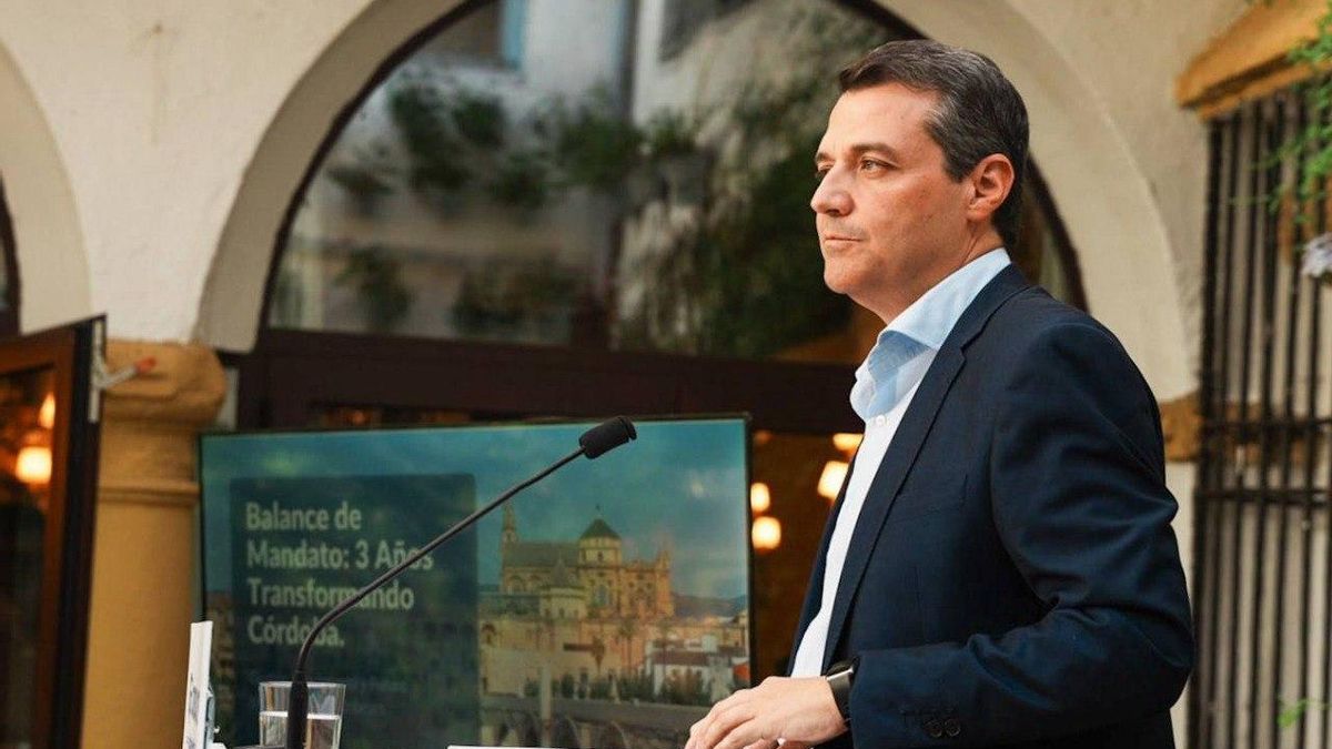 José María Bellido, durante la comparecencia ante los medios de comunicación