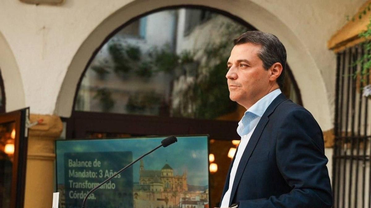 José María Bellido, durante una comparecencia ante los medios de comunicación para hacer balance de tres años de mandato.