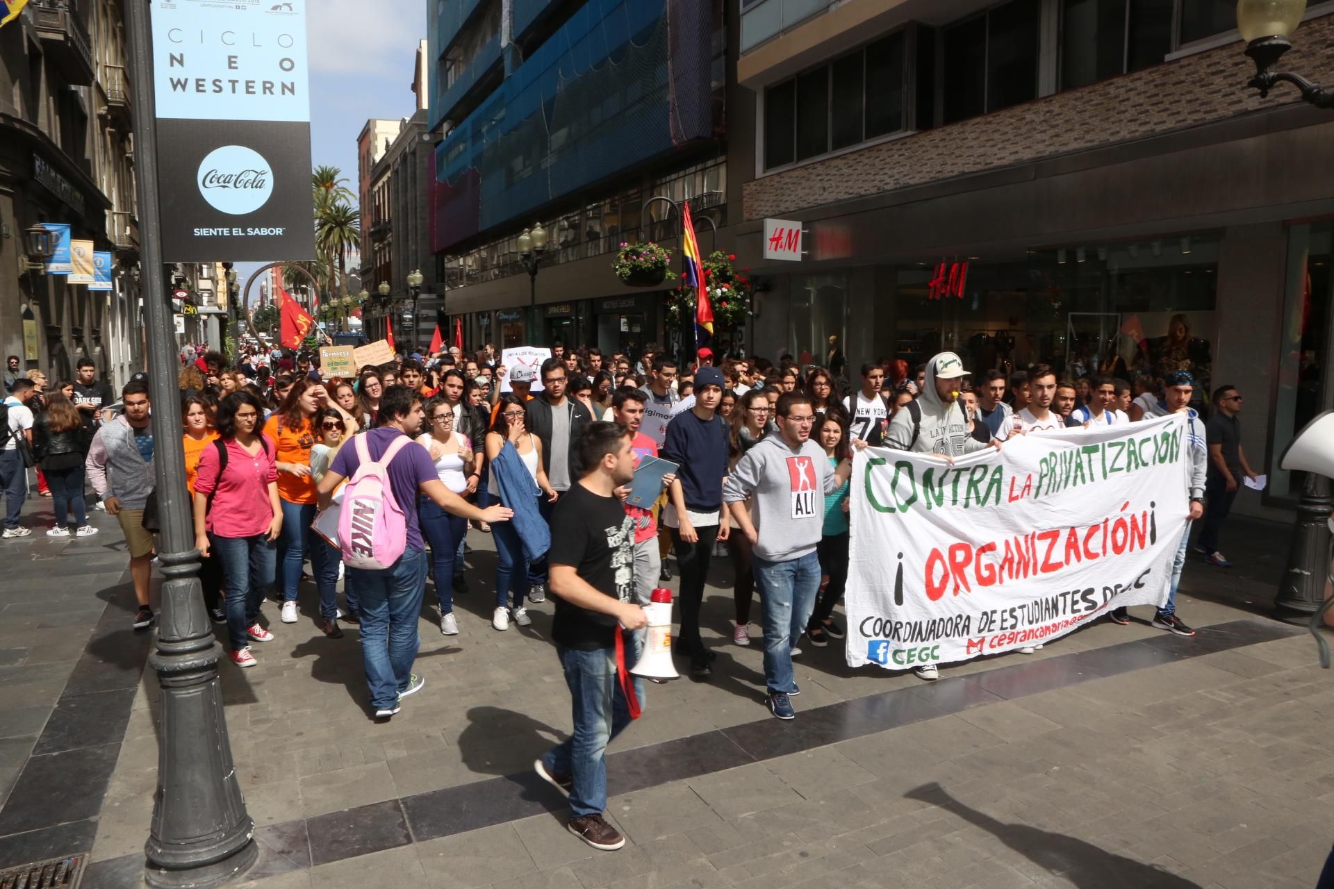 Manifestación de estudiantes en Las Palmas de Gran Canarias. (ALEJANDRO RAMOS)