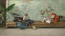 Los hijos del pintor en el salón japonés (Mariano Fortuny)