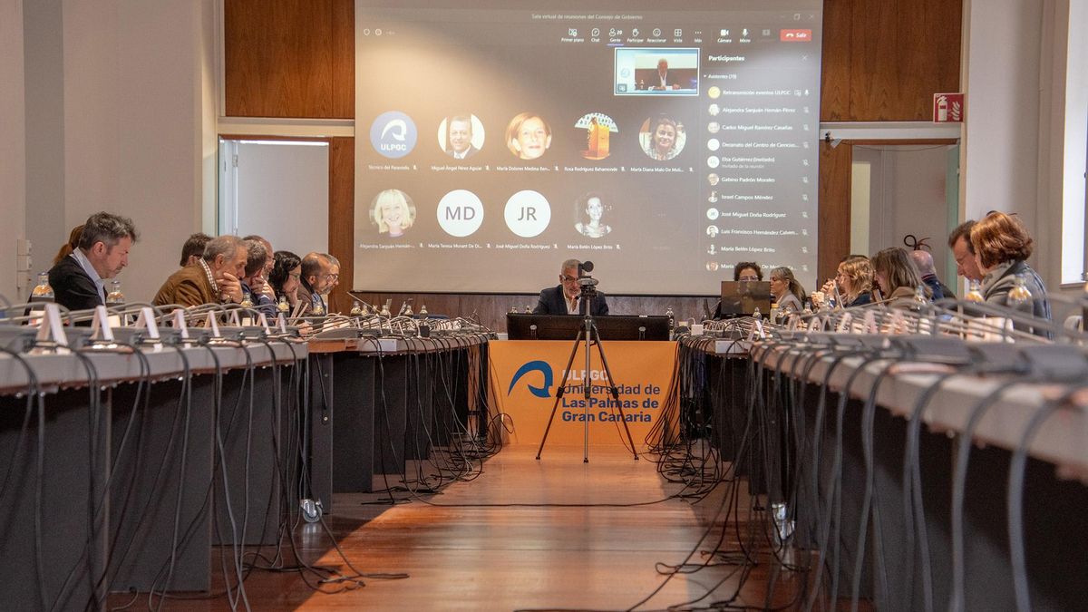 Reunión del Consejo de Gobierno de la ULPGC celebrada este jueves, 29 de febrero.