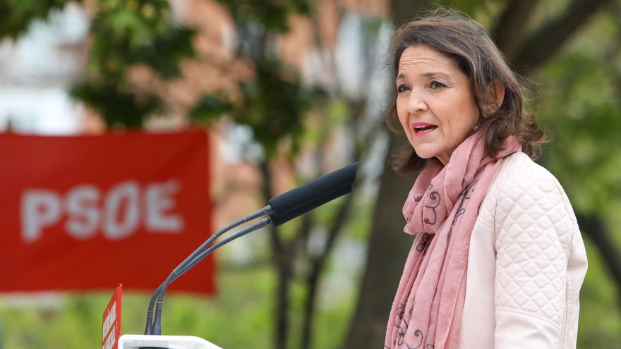 La ministra de Industria, Comercio y Turismo, Reyes Maroto, durante un acto electoral del PSOE