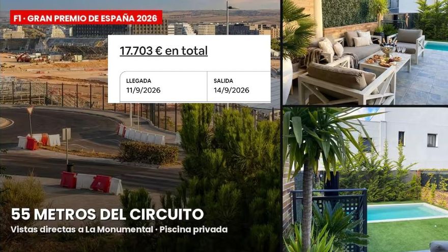 El PSOE denuncia viviendas turísticas ilegales que se alquilan por hasta 17.000 € junto al Gran Premio de Fórmula 1