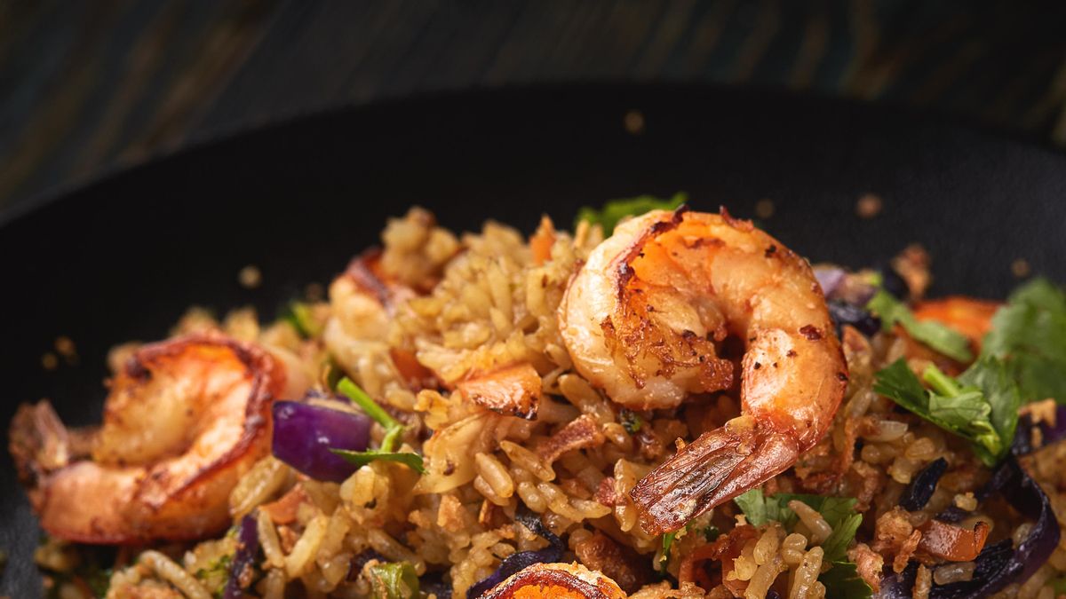 Ensalada de arroz y gambas