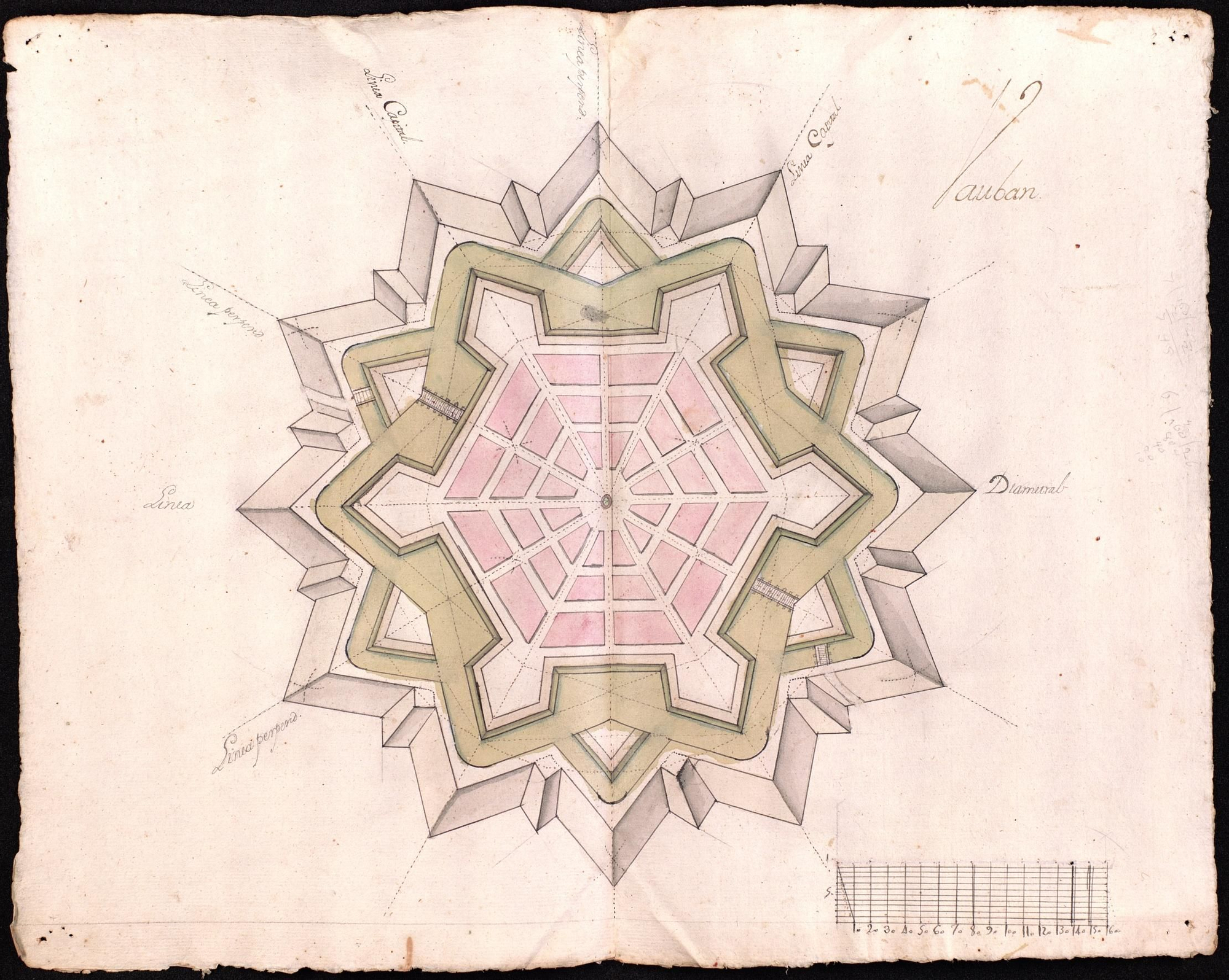  diseño de fortificación basado en el método Vauban